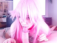 Filthy cosplay stepsister Miss Moons covers herself with oil, gives thighjob and bounces her bi ass on my cock 6