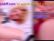 Lesbian roommates got bored and started playing with dolls and each other's pussies 10