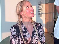 French babe Chloe Chevalier found a guy in the kebab shop and took all his white sauce on her ass 11