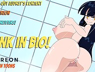 Watch the steam rise in every stroke, as Audrey's wet curves ignite pleasure in this Hagen Toons naked shower scene 10