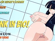Watch the steam rise in every stroke, as Audrey's wet curves ignite pleasure in this Hagen Toons naked shower scene 11