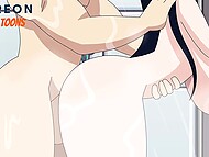 Watch the steam rise in every stroke, as Audrey's wet curves ignite pleasure in this Hagen Toons naked shower scene 8