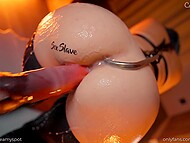 BDSM slut Creamy Spot is anally hooked, fucked and creamed on cam 10