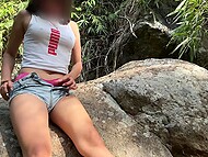 Slutty Pinay chick Aiko Maine squirts twice during her outdoor adventure 5