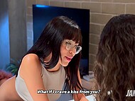 Horny roomies: he offers me beer and pretends to ignore my lesbian roommate licking my cunt 9