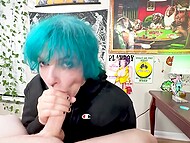 Emo tart Scruppy97 relishes in giving sloppy head and having her succulent tits fucked 4