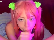 Bambi Bluu's rushed POV blowjob to her cuckold husband, husky voice murmuring vulgarities 6