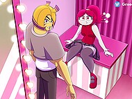 Cartoon babes with huge breasts taking fat dicks into their twats and assholes 9