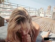 That Romantic Couple basked in the sun's rays and got to fucking for the neighbors to watch 4