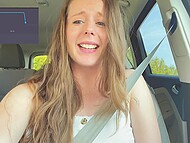 Horny blonde Nadia Foxx moans with ecstasy in drive-through anal masturbation 6