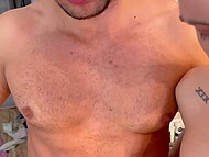 Straight Falcon Al indulges in rimming, blowjob and bisexual anal with a girl, a gay and a straight dude  8