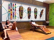 Kinky and horny Latina Lina Henao masturbates and squirts on a public pool while other girls are getting tanned 10