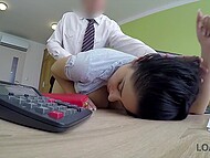 Stunning Czech brunette Alex Black demands a big sum to borrow and even offers her asshole for it 9