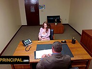 Strict Principal Sergeant Miles calls sexy lawyer Kat Marie to his office to talk about her stepdaughter's behavior  4