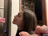 Hot babe delivers pulse-pounding pleasure with her skillful leg-work, leaving her man gasping with ecstasy and swallows his jizz 9