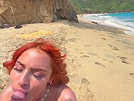 Cxlila Myers and AlexKnova, exhibit their lust in sand and sun, for strangers to see 11
