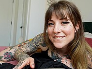 Girlfriend's inked sister lets Jak Knife cum inside her while she is at work 6
