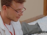 Cuckold Czech husband watches a doctor fucking his wife and masturbates 6