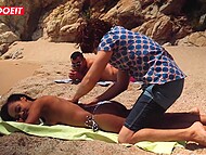 Hot tart in swimsuit Meet NoeMilk is seduced by Antonio Ross at a secluded spot on the beach 4