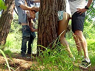 Veronika Charm's wild encounter involved simultaneous oral and vaginal penetration by anonymous lovers in the woods 4