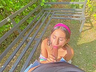 Cute peasant girl Jenifer Play II performs explicit dancing with a man's penis inserted for anal pleasure 4