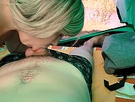 Letty Black gets cum into mouth from her intense oral suction blowjob in the tent 5