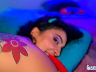 Buxom inked Ebony Ravyn Alexa in violet stockings craves rough,dirty sex 10