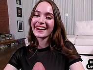 Hazel Moore rubs her pussy properly before wanking a cock in POV 5