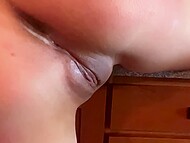 Piper Quinn gets a spanking and fingering in the kitchen, resulting in a creamy orgasm streaming down her legs 10