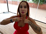 Abella Olsen secretly pleasures her gym coach in the comfort of her own home while her husband is away as busy as a bee at work 6