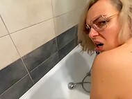 HotWife Vika enjoyed her stepson's care and intimate acts in the bathroom 10