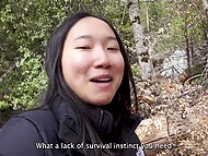 Asian girl Luna Okko takes her man's dick twice during her journey to the woods 6