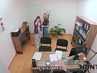 Zlata Shine aims for a job by screwing her GF, a lustrous and fancy hottie 6