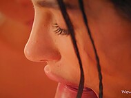 Three stunning lassies Ashby Winter, Bella Spark, and Kama Oxi have one lucky guy to have sex with 5