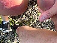 Submissive spouse moans when being spanked and fisted by ZLOY Andrey at public subway station 10