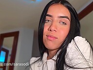 Sara sodi helped her stepbrother Hector Pov to empty his balls as he released in her sensitive grasp 4