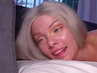 Ashby Winter's 18-year-old ass, slick with oil, receives a massive dick invasion by Sam Garro 11