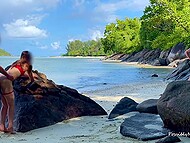 On a secluded shore, hot couple PossiblyNeighbours were caught making love 10