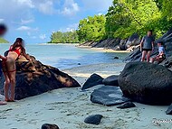 On a secluded shore, hot couple PossiblyNeighbours were caught making love 7