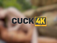 Cheating British wife takes her black lover to the woods to have a good fuck 11