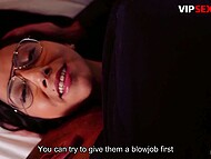 Julia De Lucia's flawless ejaculation control tutorial with Antonio Ross and Andy Stone 8