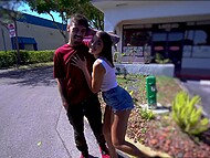 Ebony wench with big ass Michelle Anderson fucks a dude on a party bus 4