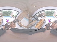 Twin Tgirls suck and stroke your virtual dick in a steamy VR threesome session 4