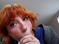 Elle Marz breathes in relief after taking her beloved partner's dick measurement with her pussy 4