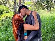 Outdoor sex at the end of an afternoon workout for Andrea Castro and a stranger guy Milan Rodriguez 4