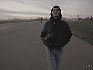 Submissive brunette enjoys BDSM gangbang in the cage in the dungeon 6