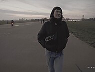 Submissive brunette enjoys BDSM gangbang in the cage in the dungeon 7