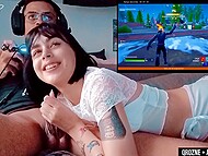 QroZne manages playing a video game and receiving oral from his girlfriend at the same time 8