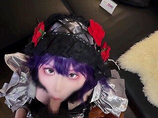 Jaapani cosplay-nukk JiJiaoLian mängib oma tussuga enne mehele suuseks tegemist