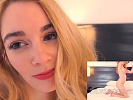 Woman with small waist has nothing against masturbation in front of the man she sees for the first time 10